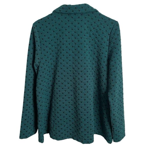 Habitat Womens Basket Weave Jacket S Teal Basket Weave Normcore Button Front - Picture 2 of 7
